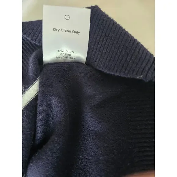 Draper James "Reese Witherspoon" Heart Striped Dark Blue Sweater Large - Picture 8 of 8